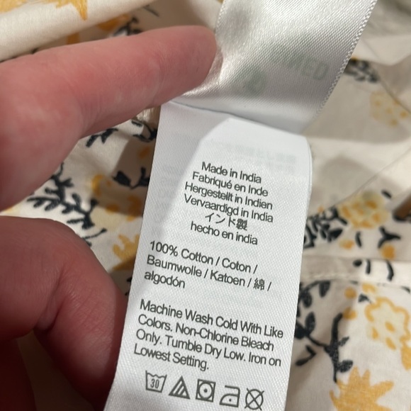 J. Crew Puff Sleeve Budding Floral Yellow Blouse - Picture 10 of 10